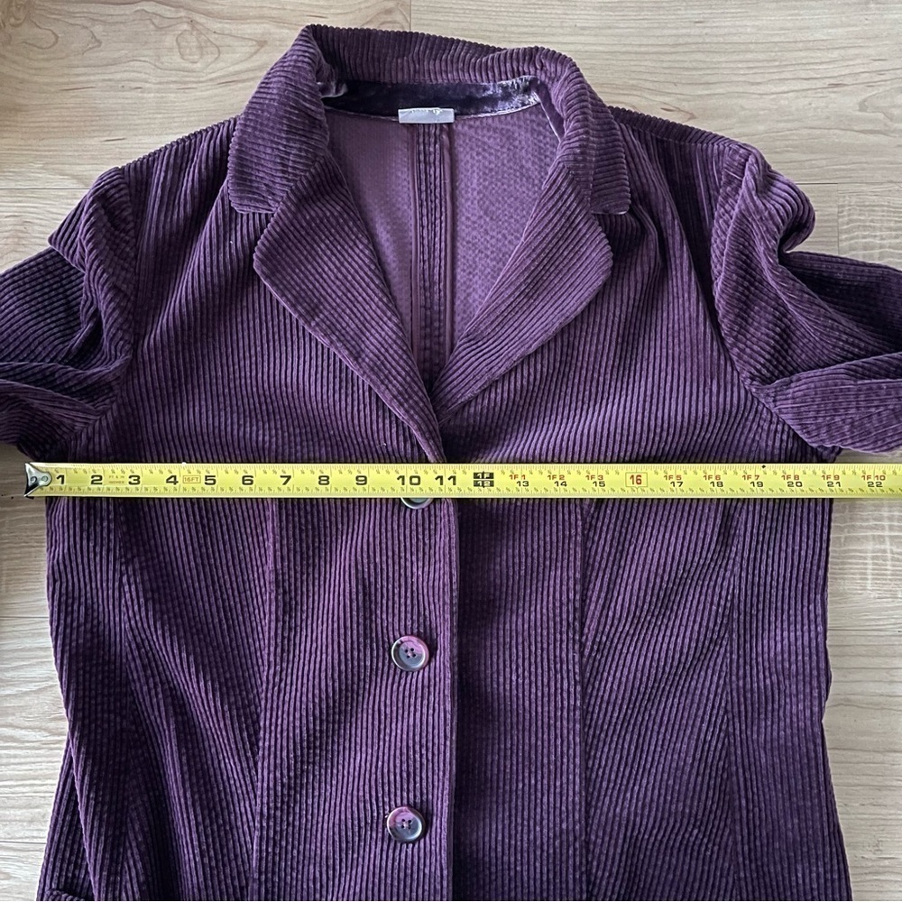 J. Jill Wide Wale Corduroy Velvet Trip Chore Jacket Coat Purple Plum Shacket - Picture 9 of 13